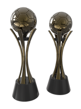 TROFEU DE METAL ESTILO MUNDIAL COM BASE MDF 60 CM